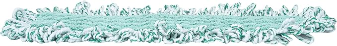 Restaurantware-Clean Tek Professional Dry Sweeping Mop Pad, 1 Dust Pad with Fringe - Mop Frame and Handle Sold Separately, Hook & Loop System, Green Microfiber Reusable Mop Pad, Zig Zag Pattern