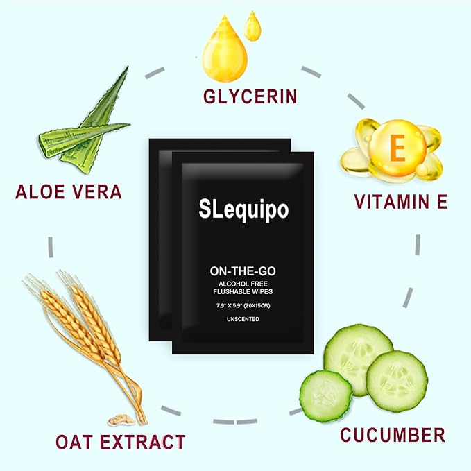 200 Pcs Fragrance Free, Plant Based Wet Wipes, Aloe Vera for Butt, Hands, Face Cleaning, Sufficient Quantity, Individual Wrapped, Portable Size, Ideal for Daily Use, Black
