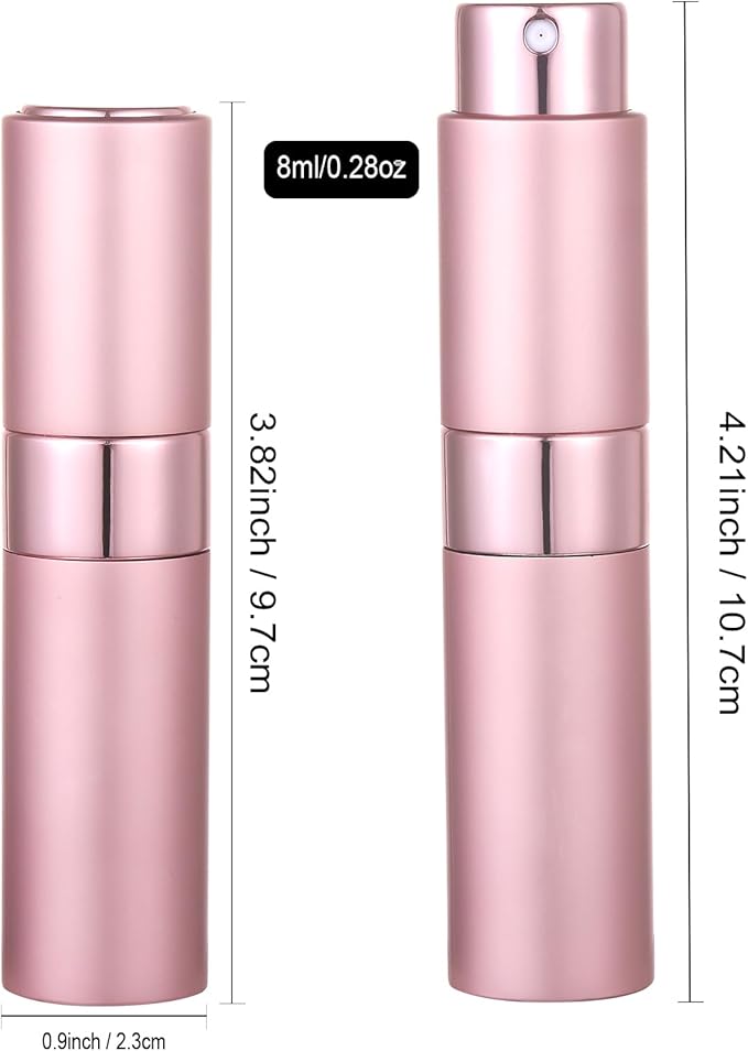 8ml Portable Mini Perfume Atomizer bottles, Empty Refillable Spray Bottle with 3 Types of Refill Tools, Pocket Travel Perfume Sample Bottles 5pack