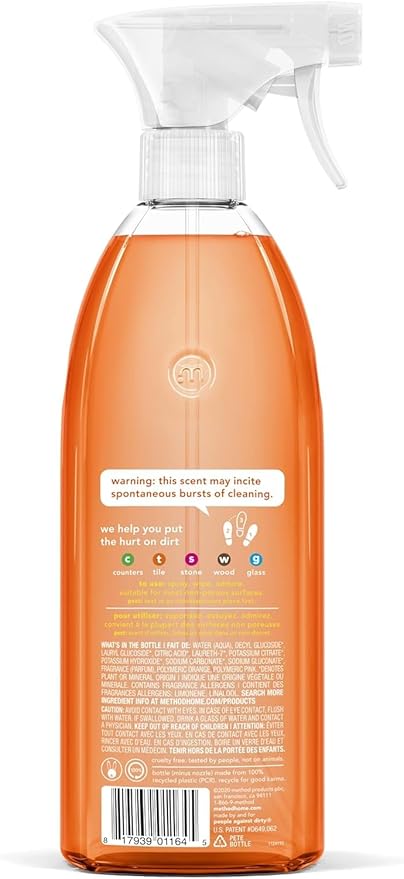 Method All-Purpose Cleaner 3 Scent Variety Pack, 1 Pink Grapefruit, 1 Clementine, 1 French Lavender, 28 Fl Oz