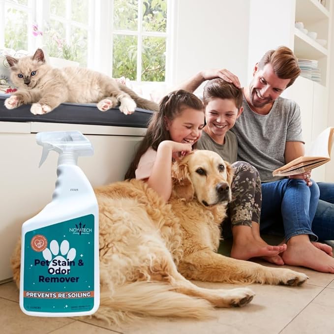 Pet Stain & Odor Remover – Fast-Acting Enzyme Cleaner for Dog & Cat Urine | Safe for Carpet, Couch, Turf, Tile & More | Non-Toxic, Kid & Pet Safe Spray 1 Gallon