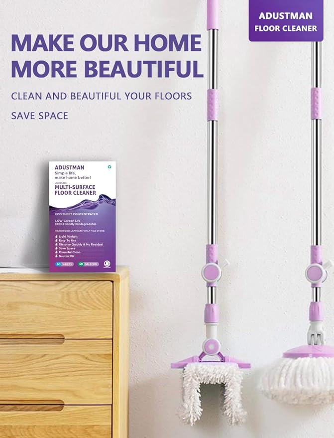Eco Friendly Floor Cleaner Concentrate Natural Cruelty-Free Multi-Surface Hardwood Laminate Vinyl LVT LVP Stone Plastic Free Leak-Free Urltra-Light Refills Lavender Scent 96 Gallons 2Pack