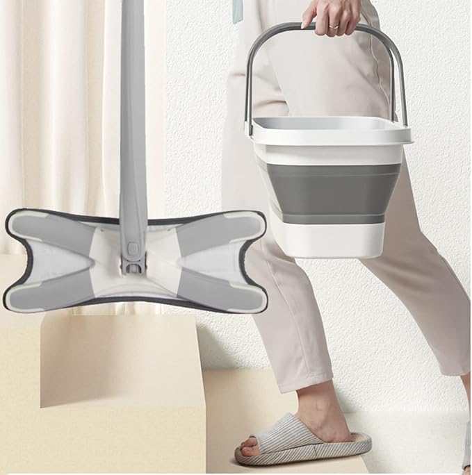Long Plastic Rectangular Handy Baskets/Mop Buckets (Collapsible Buckets 01-Grey)