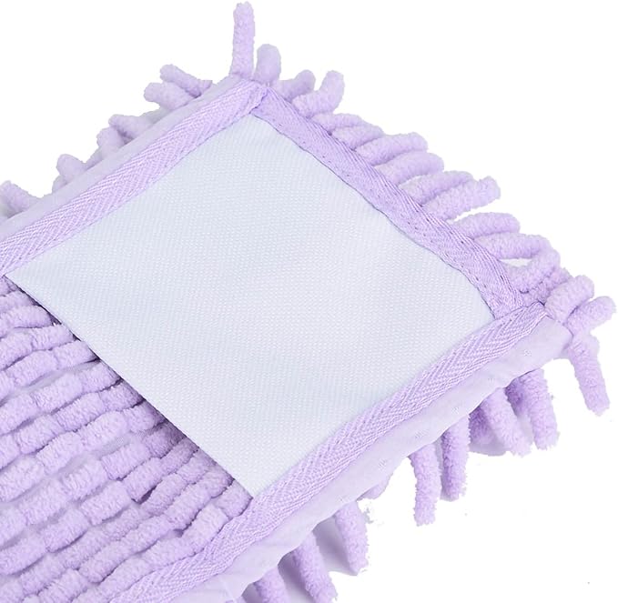 Microfiber Sweeper Mop Pads, Flat Mop Replacement Pads Reusable Dust Mop for Hardwood Floors (Purple)