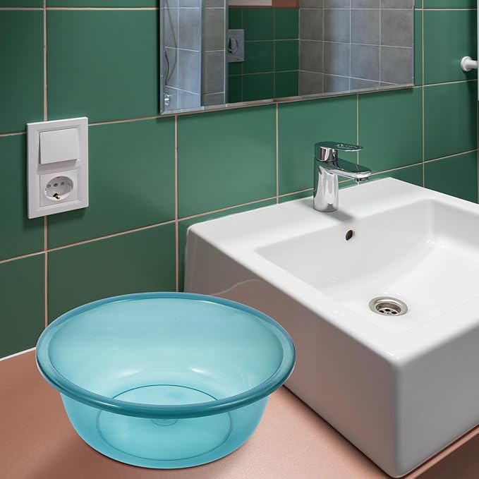 Round Plastic Wash Basin: 2pcs Stackable Camping Dishpan Vegetable Fruit Dish Tub Foot Soak Tub Laundry Hand Wash Bucket Dish Pans for Washing Storage Cleaning Supplies