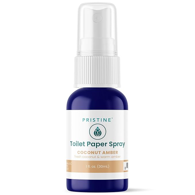Toilet Paper Spray - As Seen on Shark Tank, More Natural Flushable Wet Wipes Alternative, Spray Toilet Paper to Create Flushable Wipe, Coconut Amber, 1 fl oz Travel Size