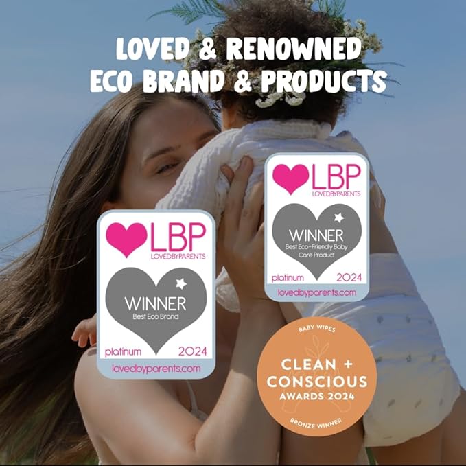Eco by Naty Flushable Baby Wipes - Compostable and Plant-Based Wipes, Chemical-Free and Hypoallergenic Baby Wipes Safe for Baby Sensitive Skin, 56 Wipes Per Pack (12 Pk)