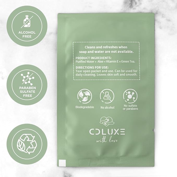 Fresh One Hand-Body-Face Cleaning Water Wipes (Men, Women, Kids) - All Natural Gentle, Sensitive Skin, Deodorizing, Flushable Individually Wrapped Travel Wipes (70)