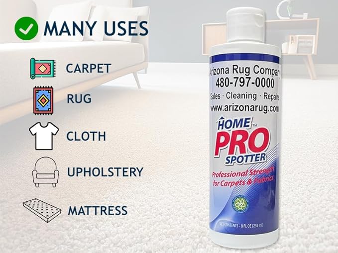 Stain and Spot Remover - Stain Remover for Clothes, Laundry, Carpets, Mattress & Upholstery, Removes Pet Stains, Urine, Odors, Red Wine, Grease, Ink & Coffee - Home Pro Spotter, 8 FL OZ - (2 Pack)