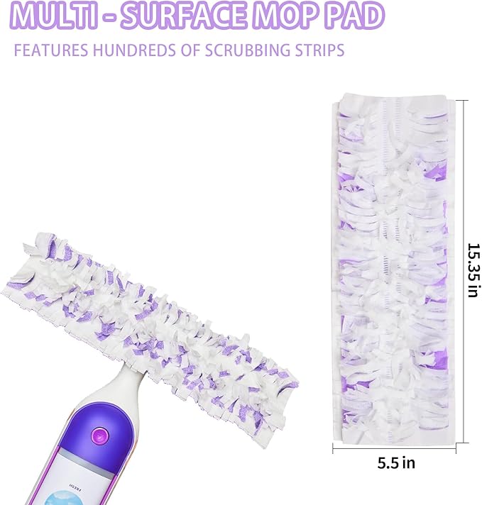 15 Count Disposable Power mop Refills for Swiffer PowerMop Multi-Surface Mop and PowerMop Wood Mop, Spray Clean Pads Replacement