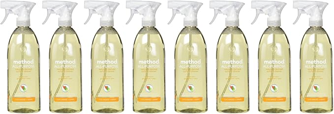 Method All-Purpose Cleaner Spray, Ginger Yuzu, Plant-Based and Biodegradable Formula Perfect for Most Counters, Tiles, Stone, and More, 28 oz Spray Bottle, (Pack of 8)
