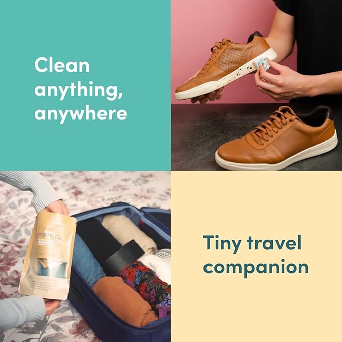 Sponge n' Go: Mini Travel Dish Soap & Sponges | Biodegradable, Soap-Infused, Single-Use Cellulose Compressed Sponges | Your On-The-Go Cleaning Companion for Trips, Camps, Work (Pack 30)