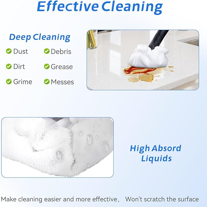 Pads Fit for Dupray Handheld Steam Cleaner: Small Bonnets Compatible with Dupray Triangular Brush Tool - Washable and Reusable Handheld Steamer Cloth Accessories (8 Packs)