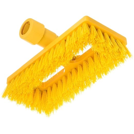 SPARTA 3638831EC05 Polyester Rectangle Scrub Brush, Floor Brush, Cleaning Brush With Swivel Head For Cleaning, 8 Inches, Yellow