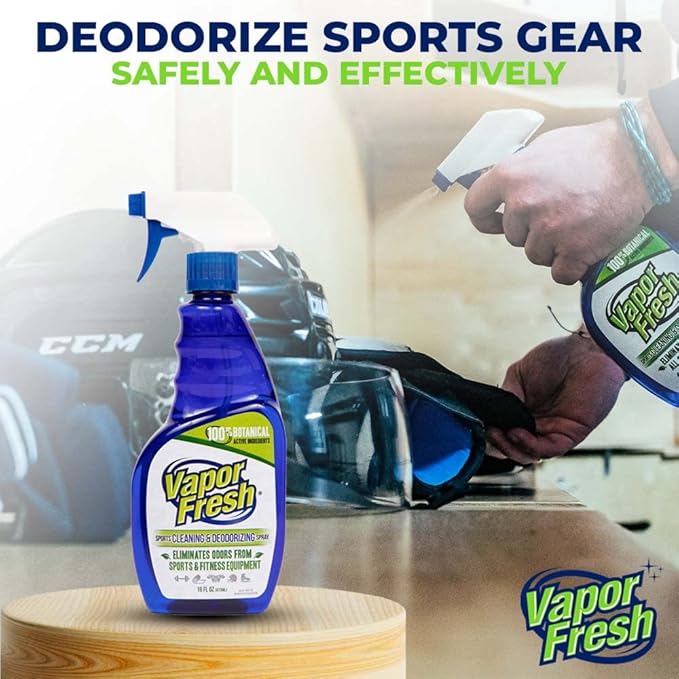 Sports Cleaner and Deodorizer - Sports Gear Odor Eliminator, Boxing Glove Deodorizer, Gym Equipment Spray, Natural and Plant Based, 16 Fl Oz (3-Pack)