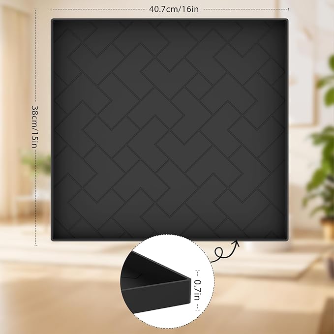 Vacuum Cleaner Silicone Mat,16''x15''x0.7'',vacuum cleaner accessories Silicone Mat Compatible with Shark,Bissell,Eureka,Dyson,Oreck, and more.Protects floors from scratches stains and water drips