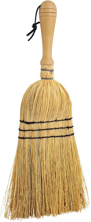 Redecker Hand Brush with Wooden Handle, Rice Straw, Oiled Beechwood, 17-Inches