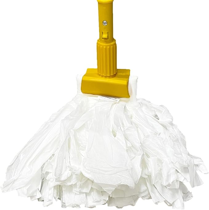 KLEEN HANDLER Disposable Industrial Mop Head Replacement | Non-Woven Cut End Floor Cleaning Wet Mop Head Refill (Pack of 6)