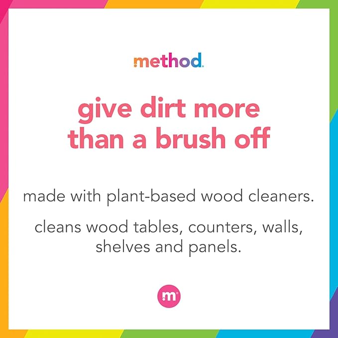 Method Daily Wood Cleaner, Plant-Based Formula that Cleans Shelves, Tables, and Other Wooden Surfaces While Removing Dust & Grime, Almond Scent, 828 ml Spray Bottles, Packaging May Vary (Pack of 2)