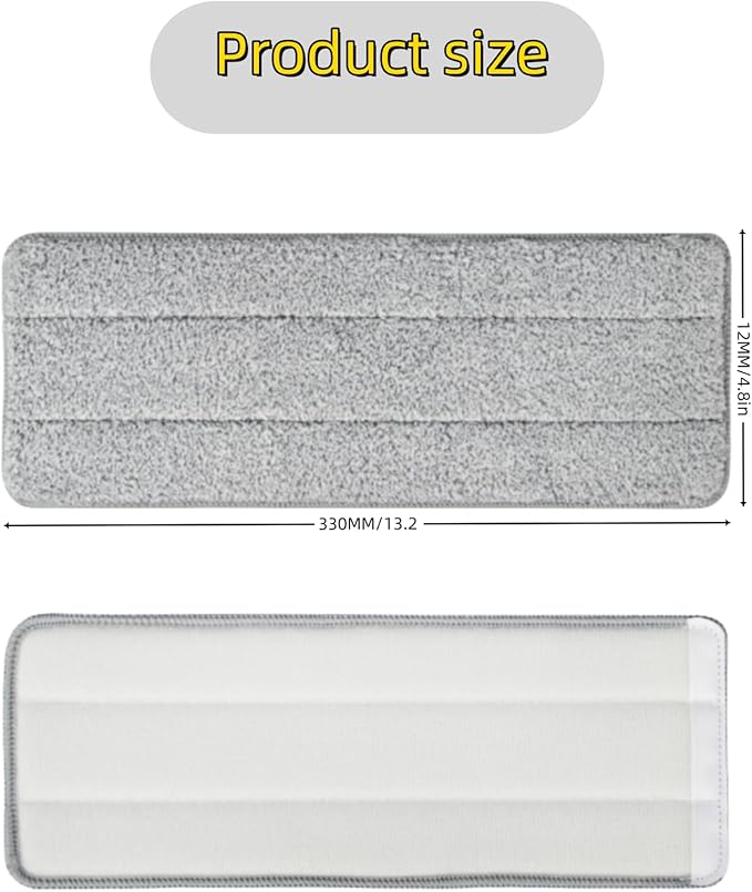 Mop Replacement Pads,6 Pack 13" X 4.9" Microfiber Flat Mop Pads Flat Mop Pads Washable Microfiber, Reusable Floor Mop Pads, Compatible with Joymoop Mop