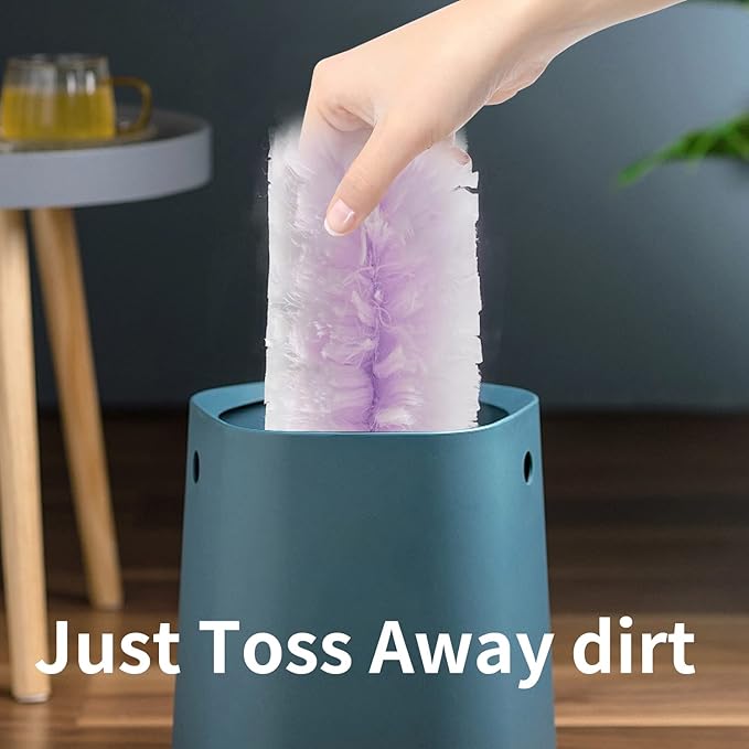Microfibre dust Cleaner Set, Unscented Disposable Dusters for Cleaning, Contain 1 Handle and 3 Replacement Pads Refills