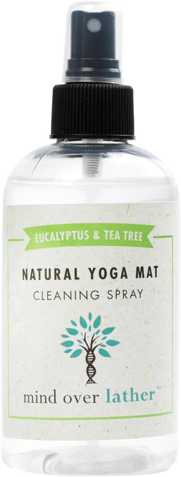 100% Natural Yoga Mat Cleaning Spray 8oz | Works with All Mats | Cleans and Restores Using Essential Oils Naturally | Calming (Euclayptus Tea Tree)