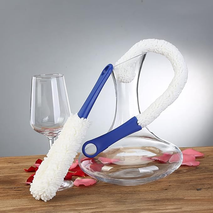 Bottle Cleaning Brush - Set of 2 Different Sizes Flexible Bottle Scourer - Multi-Function Household Cleaning Tools for Cleaning of Wine Decanters, Goblets, Glasses, Cups