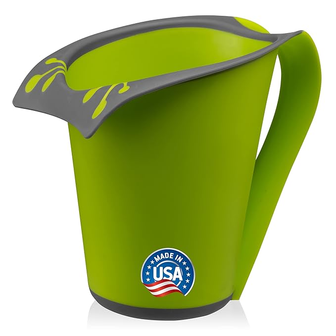 Plastic Bath Cup (800ml, 27 fl Ounce) Waterfall Rinser, Made in USA (Green)