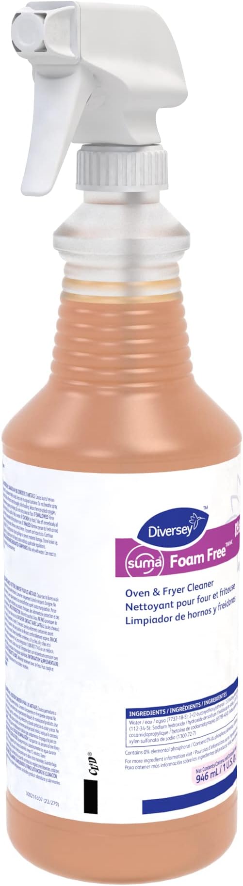 Diversey Suma 903529270 Foam Free Liquid Oven Cleaner and Degreaser D9.6, 12 x 32 oz./946 mL Spray Bottles (Pack of 12)