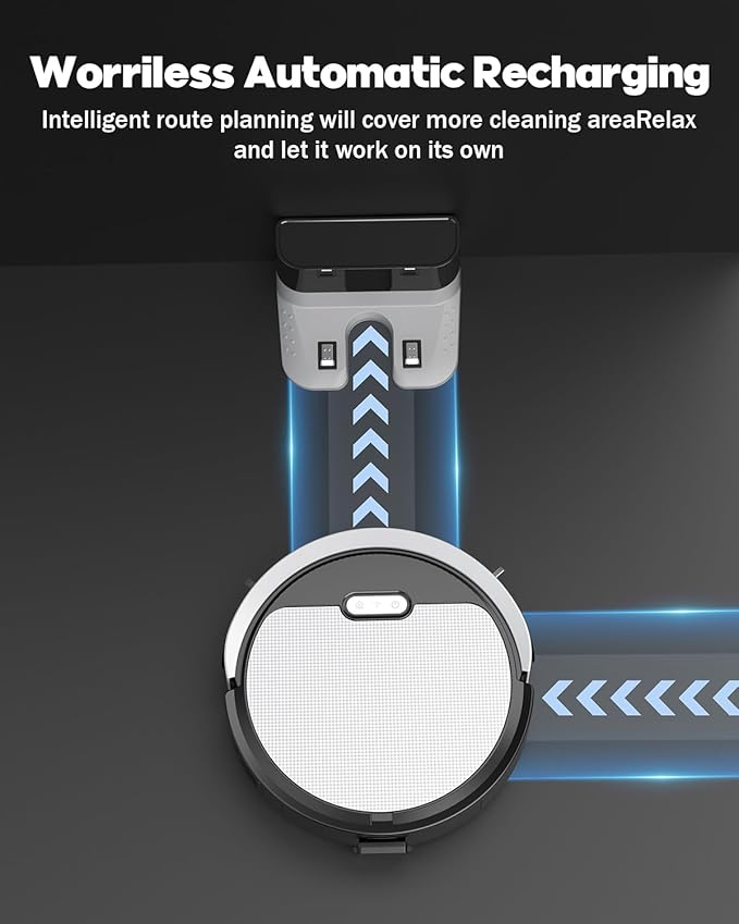 V3 2 in 1 Robot Vacuum and Mop Combo,5000Pa Suction, Schedule Cleaning, Smart Mapping with 2.4G WiFi/Alexa/App/Remote Control, Automatic Self-Charging, Ideal for Pet Hair, Hard Floor