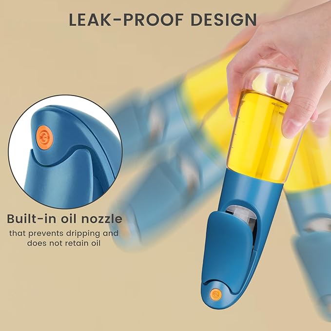Oil Sprayer for Cooking, Atomization Olive Oil Dispenser Bottle for Cooking,Glass Olive Oil Sprayer, Patented Product,Continuous Spray with Portion Control, for Kitchen, Air Fryer, Salad, BBQ (Blue)