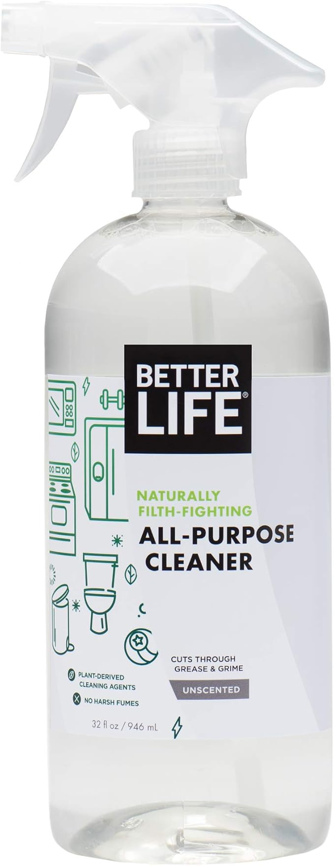 Life Natural All-Purpose Cleaner, Safe Around Kids & Pets, Unscented, 32 Fl Oz (Pack of 1), 2409M