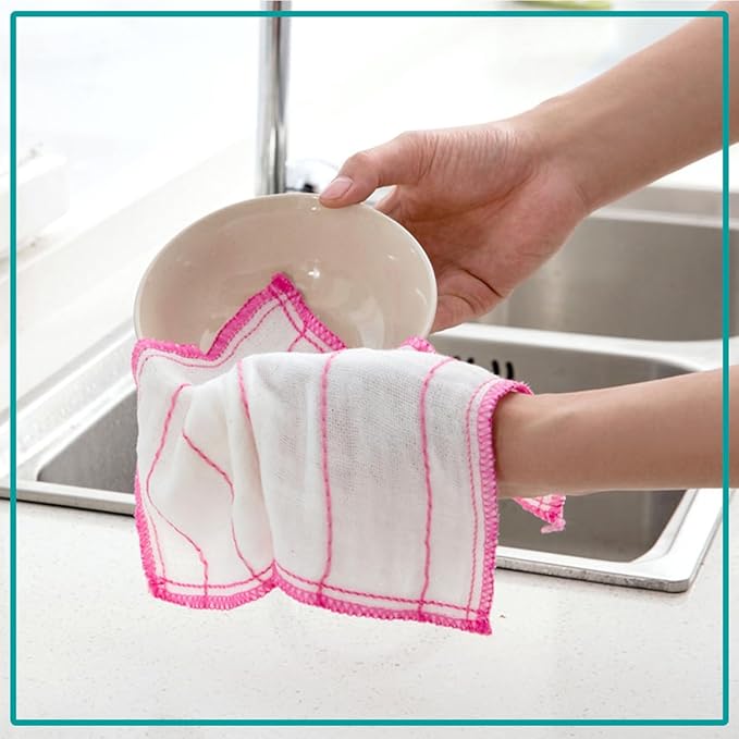 10Pcs Simply Natural Wood Fiber Cleaning Cloths Microfiber Cleaning Wipes Absorbent Dish Cloths Reusable Kitchen Towels,11.8" x 11.8"