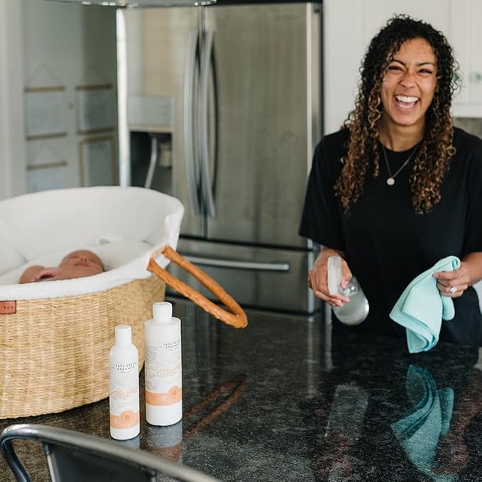 100% Organic All Purpose Cleaner | Household Cleaning | Multi Surface | Glass | Kitchen Countertop | Bathroom Toilet Tub & Shower | Non Toxic | Hypoallergenic | Hyper Concentrated | Tangerine