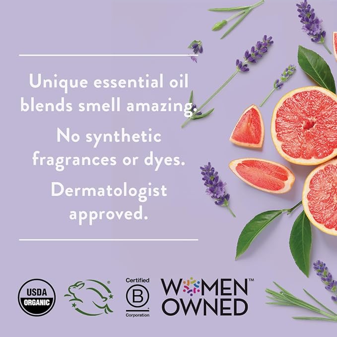 Rebel Green USDA Organic HE Liquid Fresh Laundry Detergent - Natural & Hypoallergenic Laundry Soap, Lavender and Grapefruit - 64 Loads