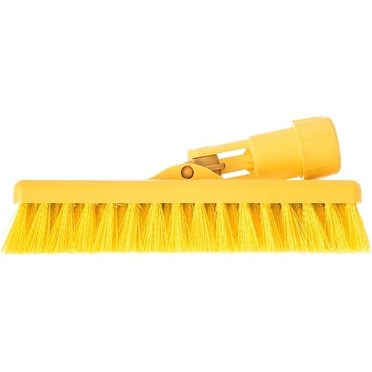 SPARTA 3638831EC05 Polyester Rectangle Scrub Brush, Floor Brush, Cleaning Brush With Swivel Head For Cleaning, 8 Inches, Yellow
