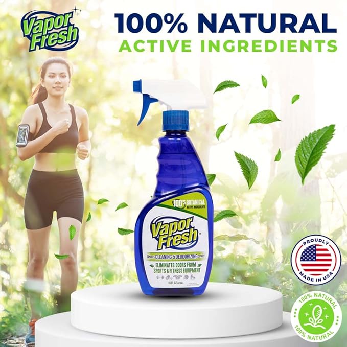 Sports Cleaner and Deodorizer - Sports Gear Odor Eliminator, Boxing Glove Deodorizer, Gym Equipment Spray, Natural and Plant Based, 16 Fl Oz (3-Pack)