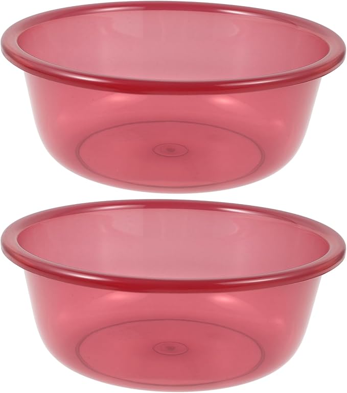 Round Plastic Wash Basin: 2pcs Stackable Camping Dishpan Vegetable Fruit Dish Tub Foot Soak Tub Laundry Hand Wash Bucket Dish Pans for Washing Storage Cleaning Supplies