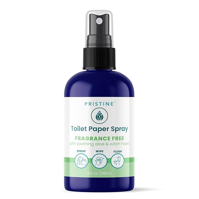 Toilet Paper Spray - As Seen on Shark Tank, More Natural Personal Cleansing Wipes & Flushable Wet Wipes Alternative, Spray Toilet Paper to Create Flushable Wipe, Fragrance Free, 4 fl oz