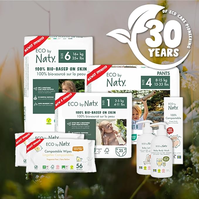 Eco by Naty Flushable Baby Wipes - Compostable and Plant-Based Wipes, Chemical-Free and Hypoallergenic Baby Wipes Safe for Baby Sensitive Skin, 56 Wipes Per Pack (12 Pk)