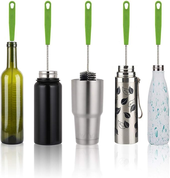 Bottle Brush and Straw Cleaning Brush with Bendable Long Handle for Cleaner Bottles, Baby Bottles, Cups, Pipes, Straws, and More