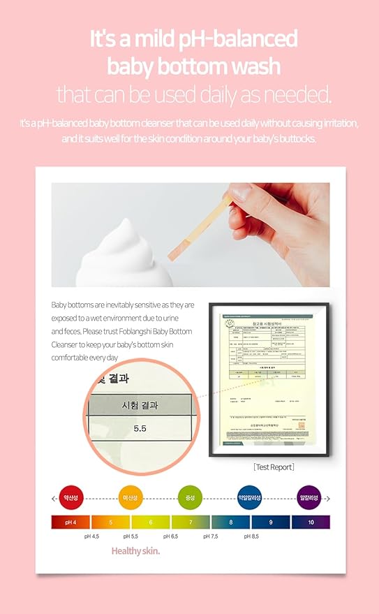 Probiotics Lacto Baby Bottom Wash, Diaper Baby Wash, pH Balanced Foam type, Unscented, Vegan-certified ingredients, Sensitive Skin, 8.45 fl oz & Portable 1.01 fl oz, Made in Korea