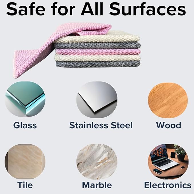 Microfiber Cleaning Cloth All-Purpose Microfiber Towels - 12 x 12 - Micro Fiber Cleaning Rags for House, Kitchen, Dust Rags for Dusting Furniture, Housekeeping, Car Drying Towel