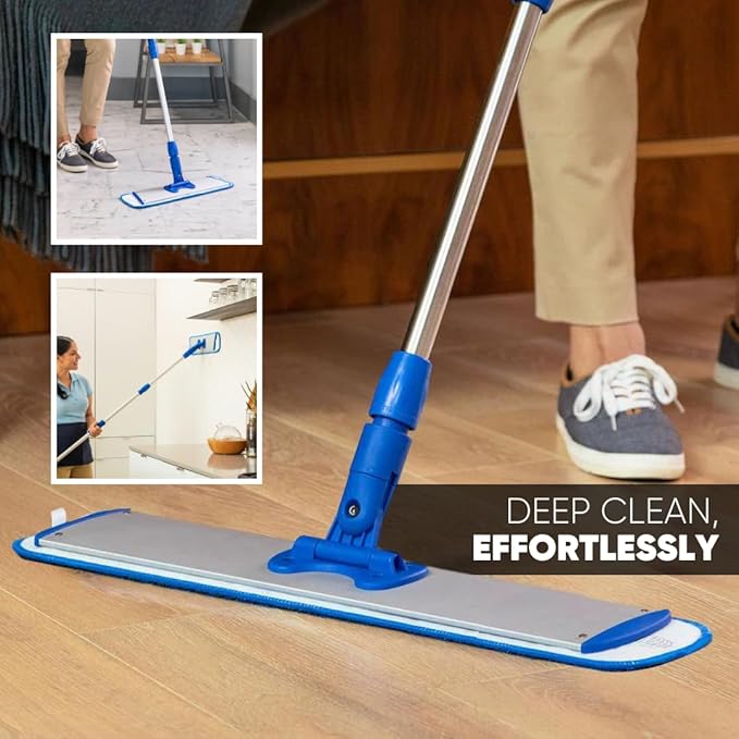 Microfiber Wholesale™ 36 inch Microfiber Mop Pads - Machine Washable, Reusable, Refills & Replacement Wet Mop Heads Compatible with Any Microfiber Flat Mop System (18 Pack)