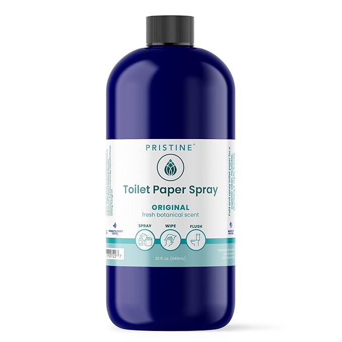 Toilet Paper Spray - As Seen on Shark Tank, More Natural Personal Cleansing Wipes & Flushable Wet Wipes Alternative, Spray Toilet Paper to Create Flushable Wipe, Original, 32 fl oz Refill