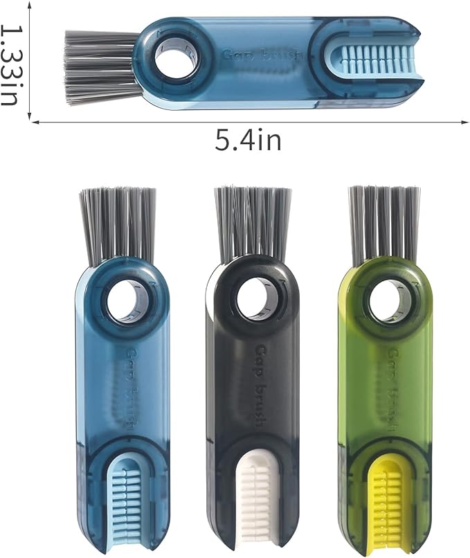 3 in 1 Cup Lid Gap Cleaning Brush Set, Multifunctional Insulation Bottle Cleaning Tools, Mutipurpose Tiny Silicone Cup Holder Cleaner, Home Kitchen Cleaning Tools (3Pcs Blue)