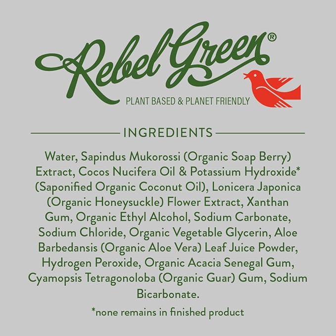 Rebel Green Organic Laundry Detergent - Natural Laundry Soap - Liquid Laundry Detergent with Dispenser Cup - Gentle Laundry Detergent - Fresh Unscented Soap - (68 Load Bottles, 2 Pack)