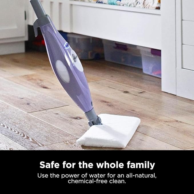 Shark S3501 Steam Pocket Mop Hard Floor Cleaner, With Rectangle Head and 2 Washable Pads, Easy Maneuvering, Quick Drying, Soft-Grip Handle and Powerful Steam, Purple