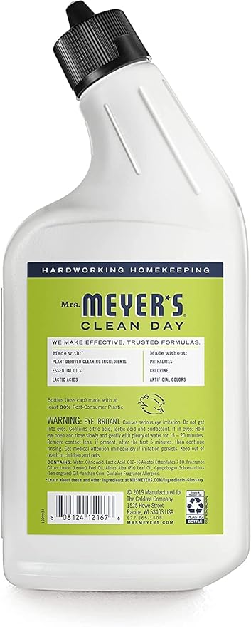 MRS. MEYER'S CLEAN DAY Lemon Verbena Toilet Bowl Cleaner, 24 Fl Oz. (Pack of 6)