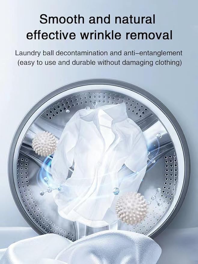 Laundry drying balls (reusable) - environmentally friendly fabric softener alternatives for softening and anti wrinkle laundry with fluff
